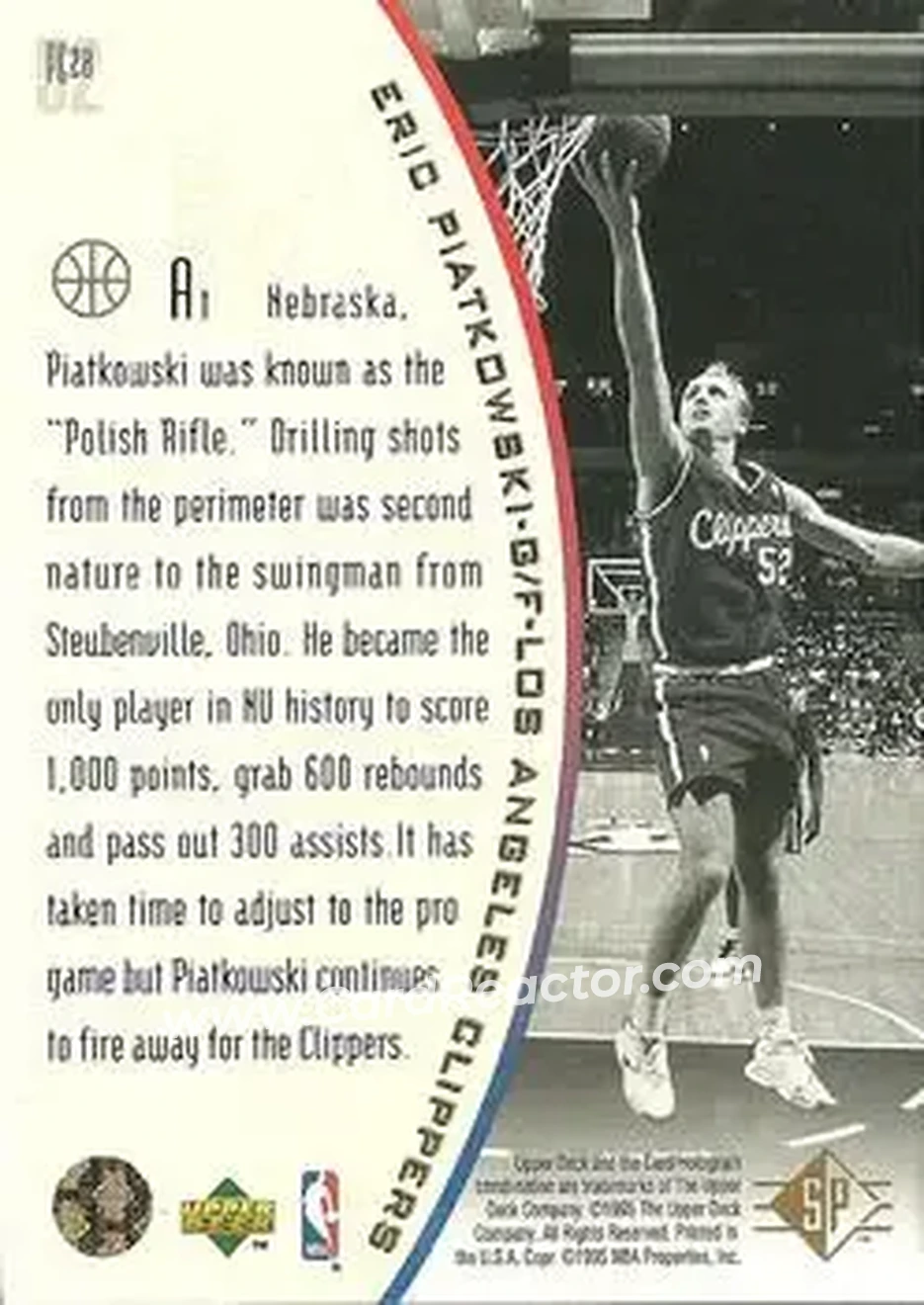 1994-95 SP - Holoviews #PC28 - Eric Piatkowski - Los Angeles Clippers - Back