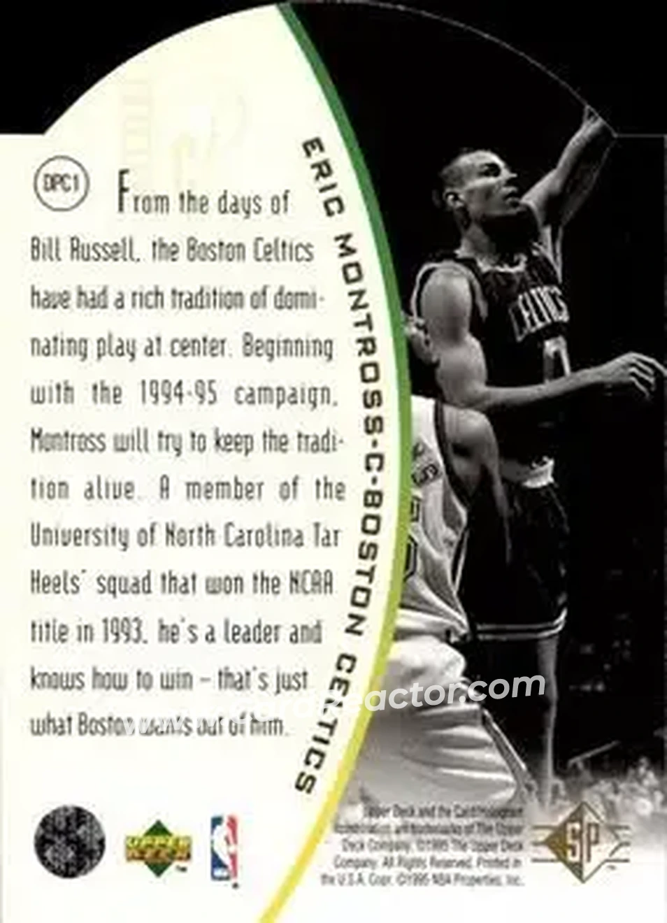 1994-95 SP - Holoviews Die Cut #DPC1 - Eric Montross - Boston Celtics - Back