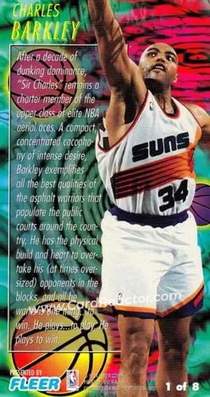 1994-95 Jam Session - Slam Dunk Heroes #1 - Charles Barkley - Phoenix Suns - Back 1994-95 Jam Session - Slam Dunk Heroes #1 - Charles Barkley - Phoenix Suns - Back