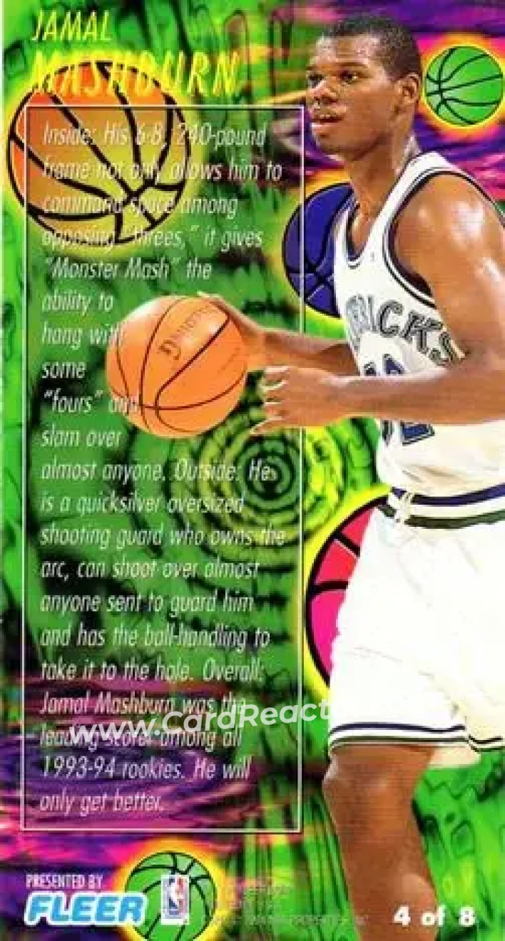 1994-95 Jam Session - Slam Dunk Heroes #4 - Jamal Mashburn - Dallas Mavericks - Back 1994-95 Jam Session - Slam Dunk Heroes #4 - Jamal Mashburn - Dallas Mavericks - Back