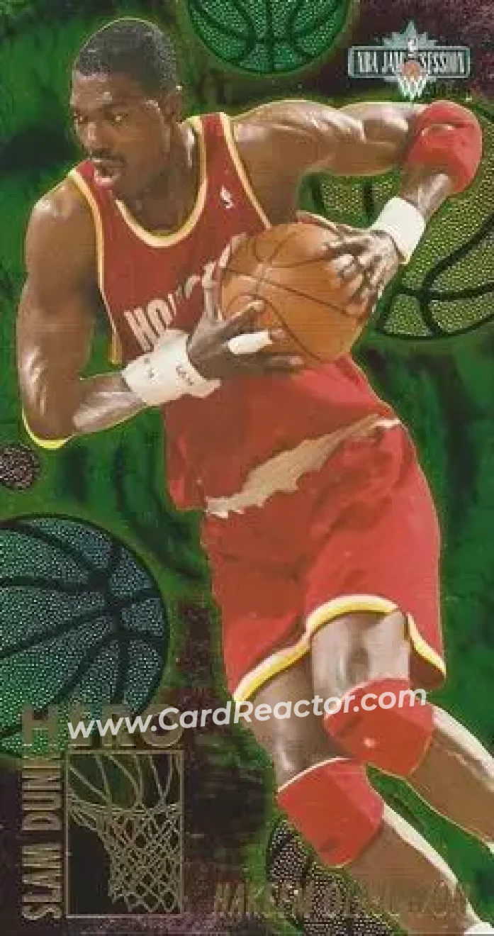 1994-95 Jam Session - Slam Dunk Heroes #6 - Hakeem Olajuwon - Houston Rockets - Front 1994-95 Jam Session - Slam Dunk Heroes #6 - Hakeem Olajuwon - Houston Rockets - Front
