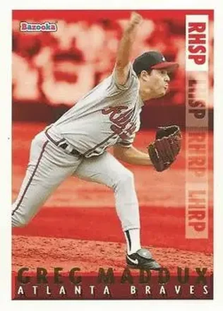 1995 Bazooka - Red Hot #RH-1 - Greg Maddux - Atlanta Braves