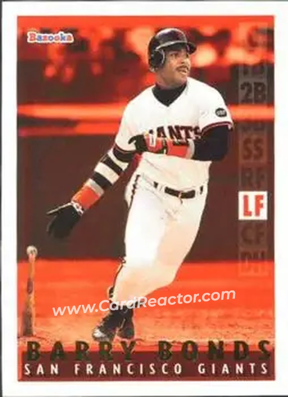 1995 Bazooka - Red Hot #RH-3 - Barry Bonds - San Francisco Giants - Front