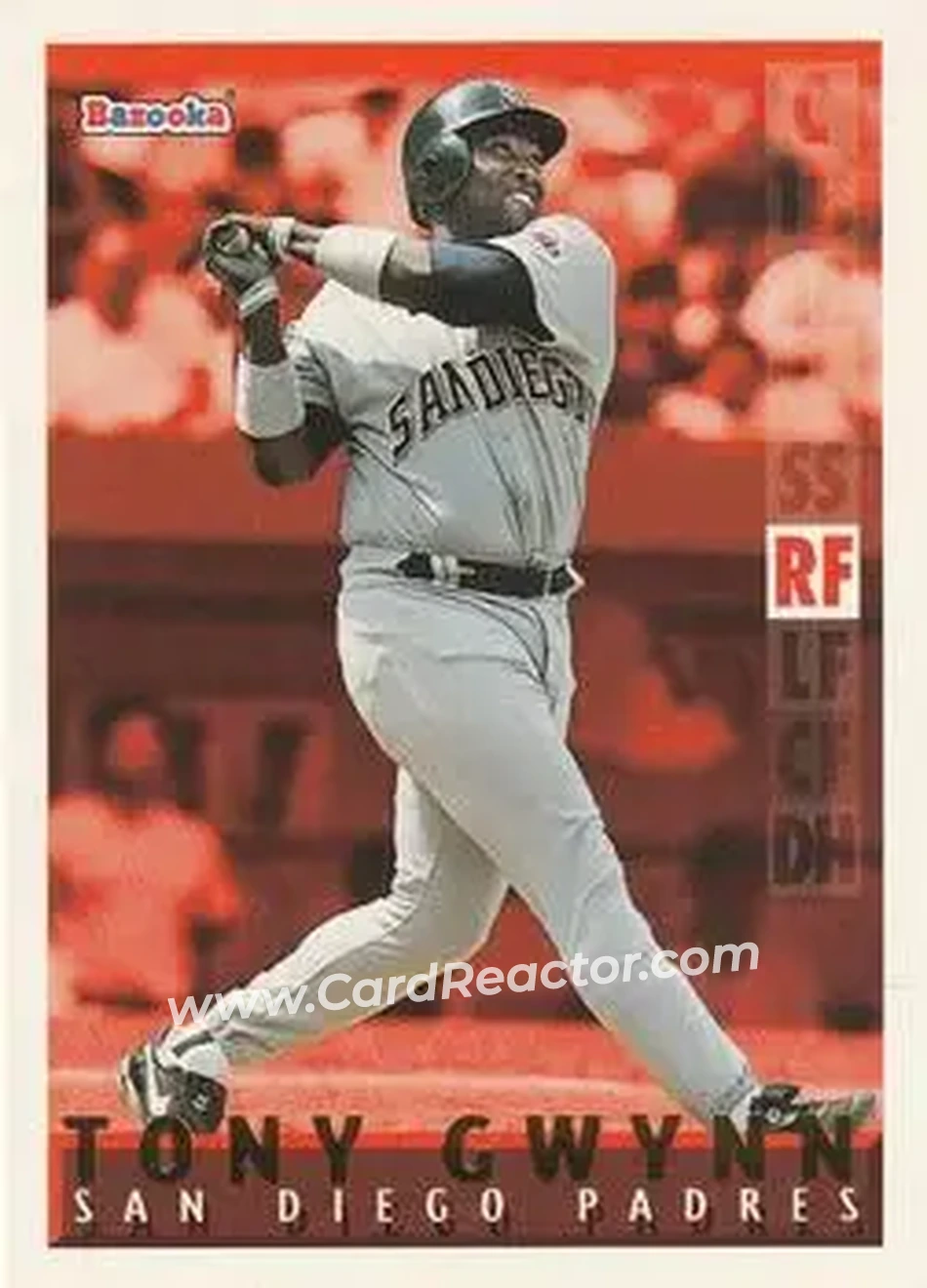 1995 Bazooka - Red Hot #RH-6 - Tony Gwynn - San Diego Padres - Front