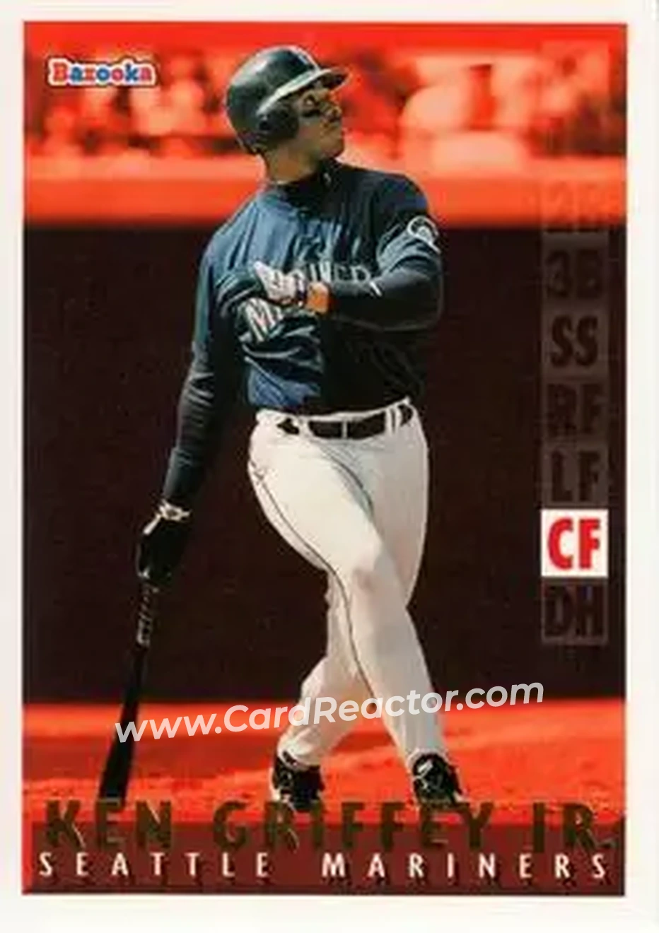 1995 Bazooka - Red Hot #RH-7 - Ken Griffey Jr. - Seattle Mariners - Front 1995 Bazooka - Red Hot #RH-7 - Ken Griffey Jr. - Seattle Mariners - Front