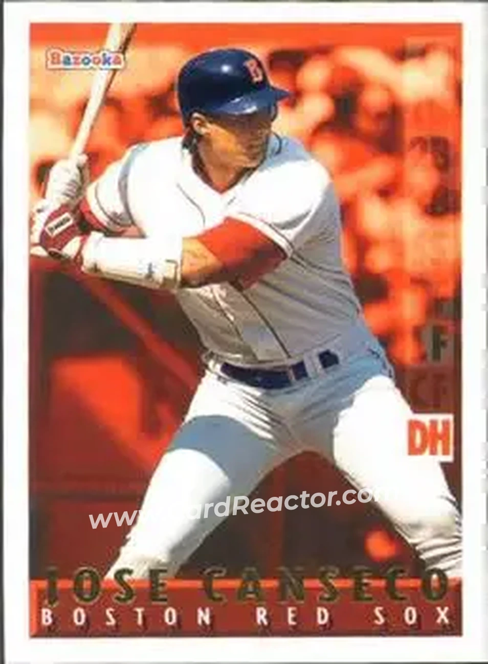1995 Bazooka - Red Hot #RH-9 - Jose Canseco - Boston Red Sox - Front