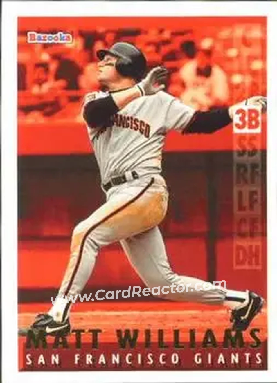1995 Bazooka - Red Hot #RH-14 - Matt Williams - San Francisco Giants - Front