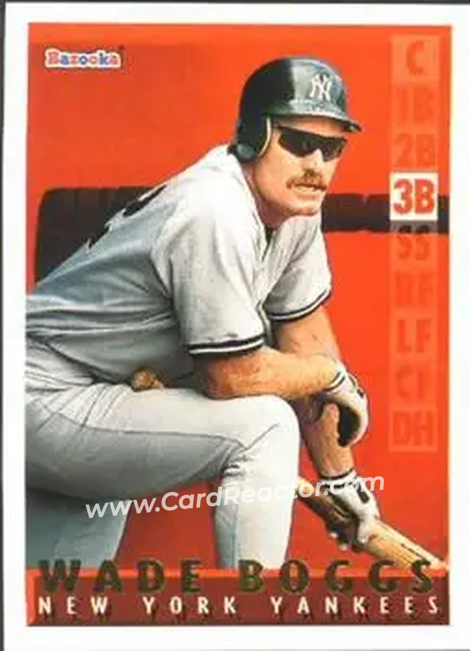 1995 Bazooka - Red Hot #RH-18 - Wade Boggs - New York Yankees - Front