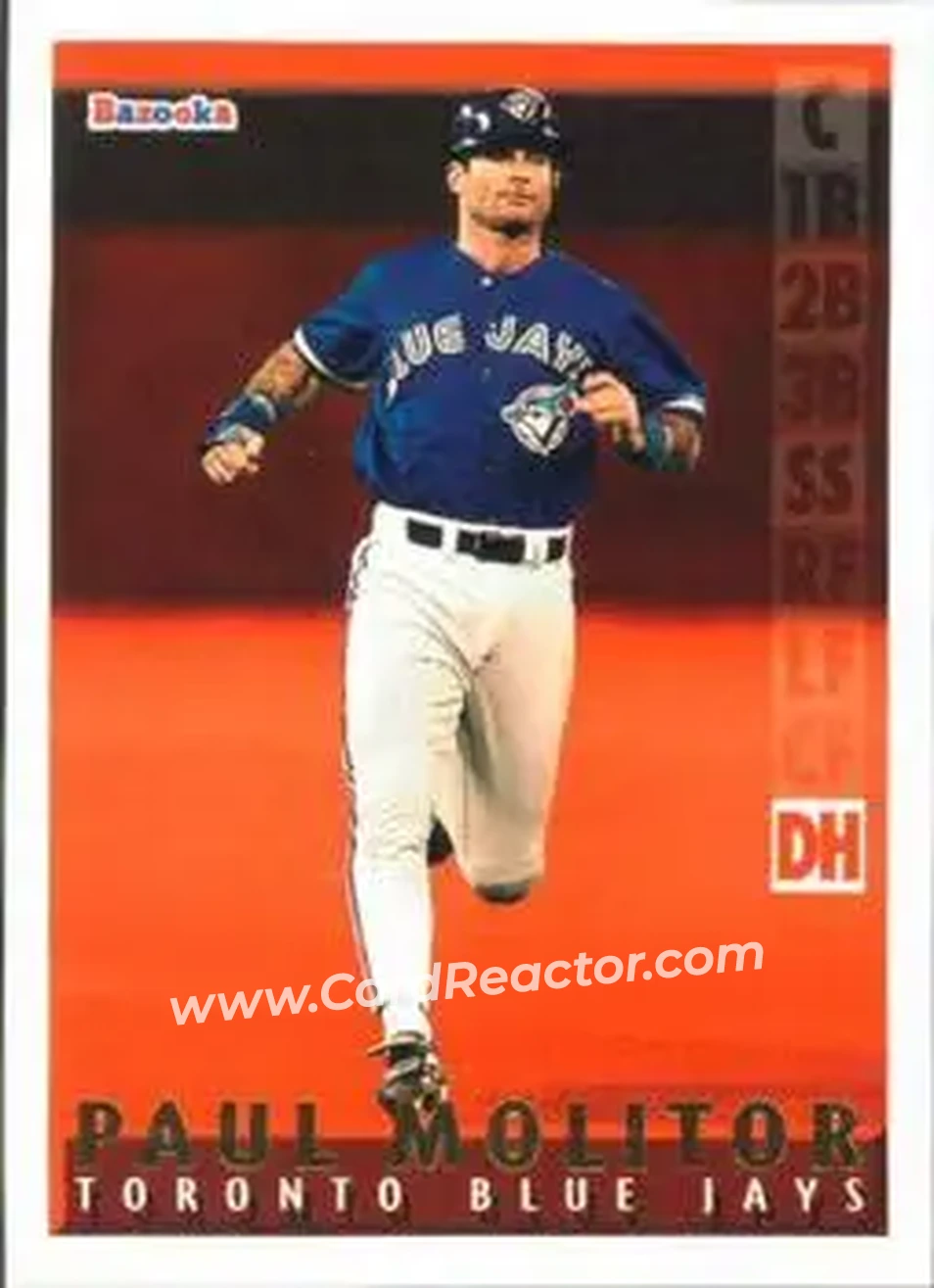 1995 Bazooka - Red Hot #RH-19 - Paul Molitor - Toronto Blue Jays - Front