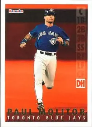 1995 Bazooka - Red Hot #RH-19 - Paul Molitor - Toronto Blue Jays