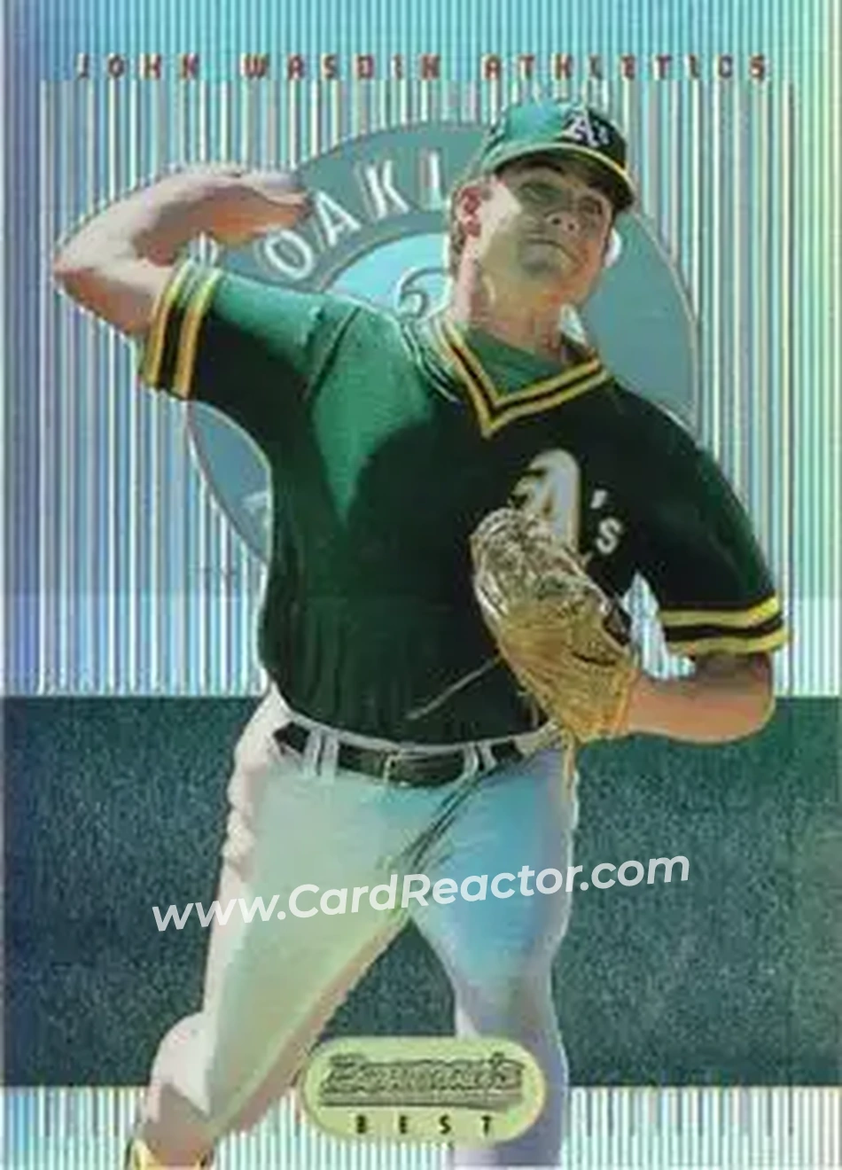 1995 Bowman's Best - Refractors #14 - John Wasdin - Oakland Athletics - Front