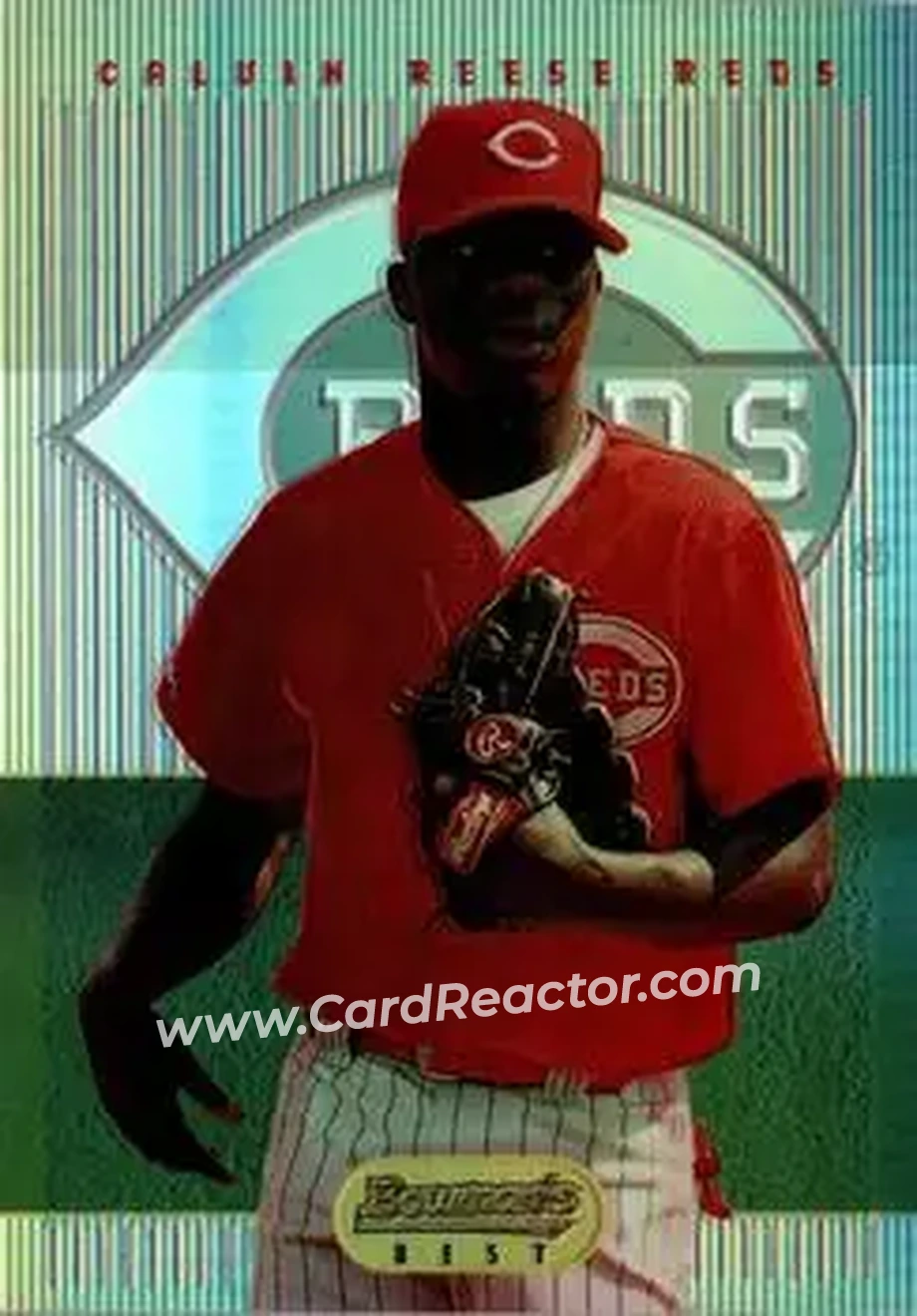 1995 Bowman's Best - Refractors #24 - Calvin Reese - Cincinnati Reds - Front 1995 Bowman's Best - Refractors #24 - Calvin Reese - Cincinnati Reds - Front