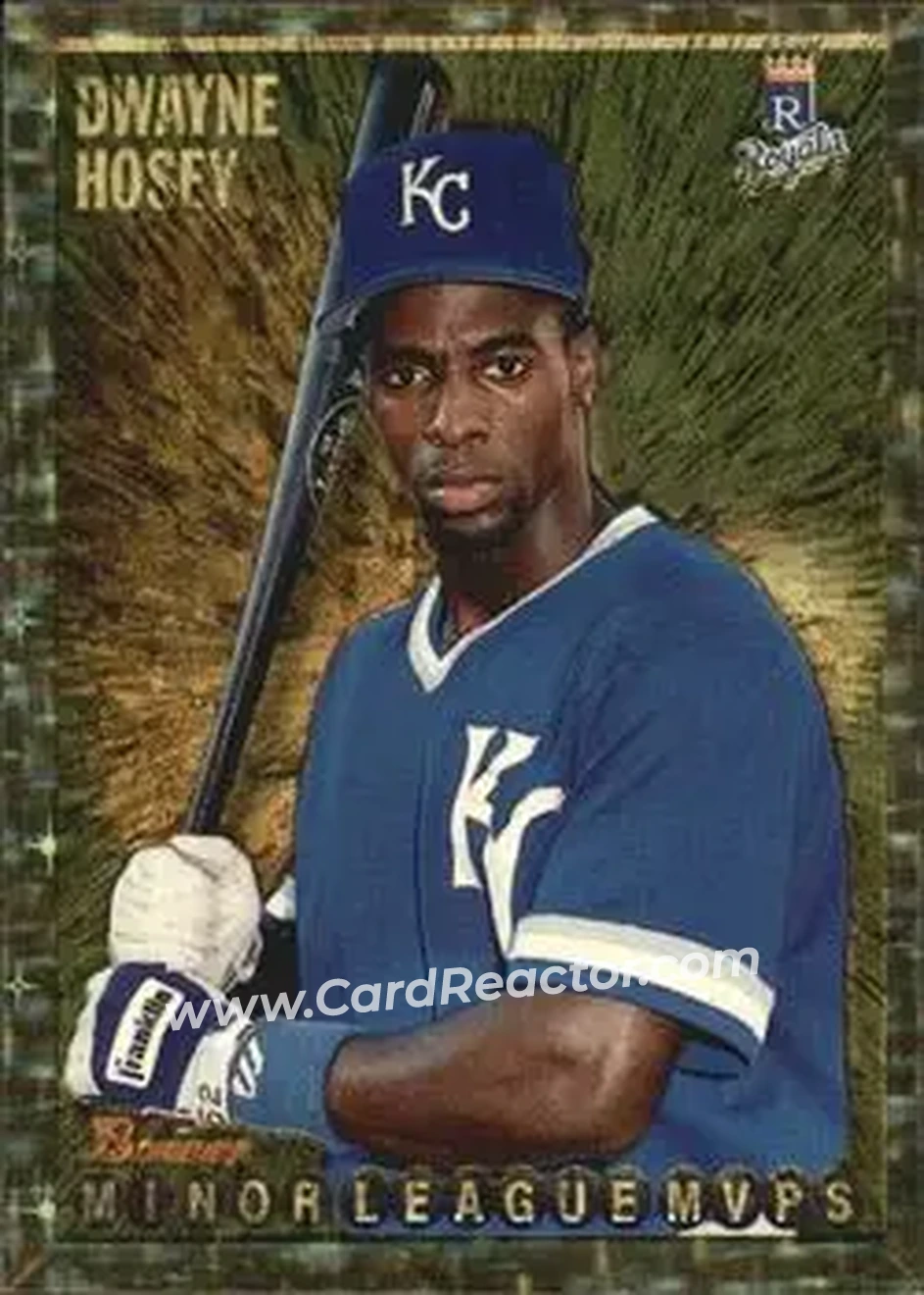 1995 Bowman - Gold Foil #221 - Dwayne Hosey - Kansas City Royals - Front 1995 Bowman - Gold Foil #221 - Dwayne Hosey - Kansas City Royals - Front