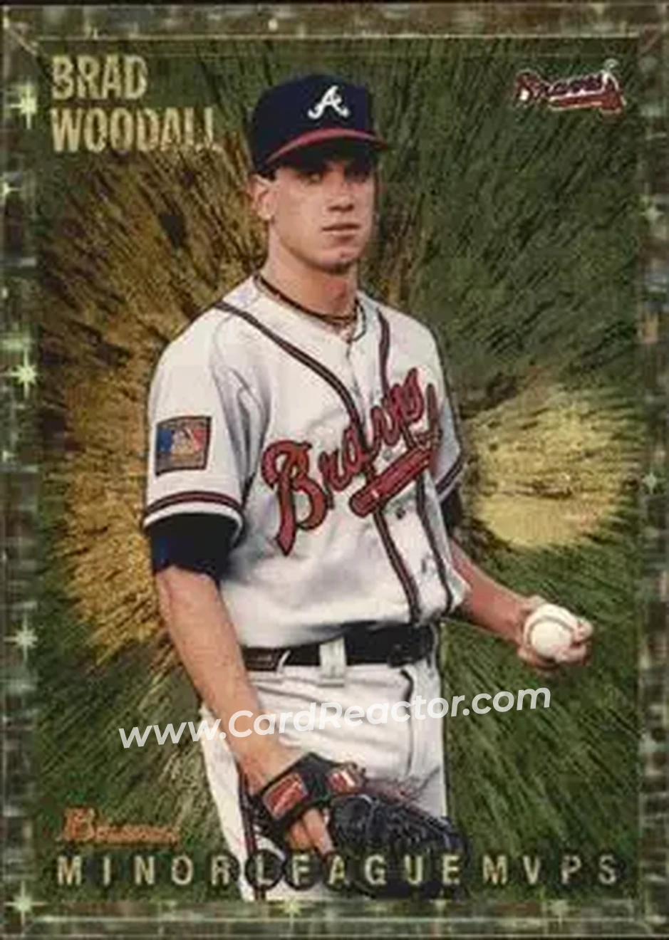 1995 Bowman - Gold Foil #222 - Brad Woodall - Atlanta Braves - Front 1995 Bowman - Gold Foil #222 - Brad Woodall - Atlanta Braves - Front