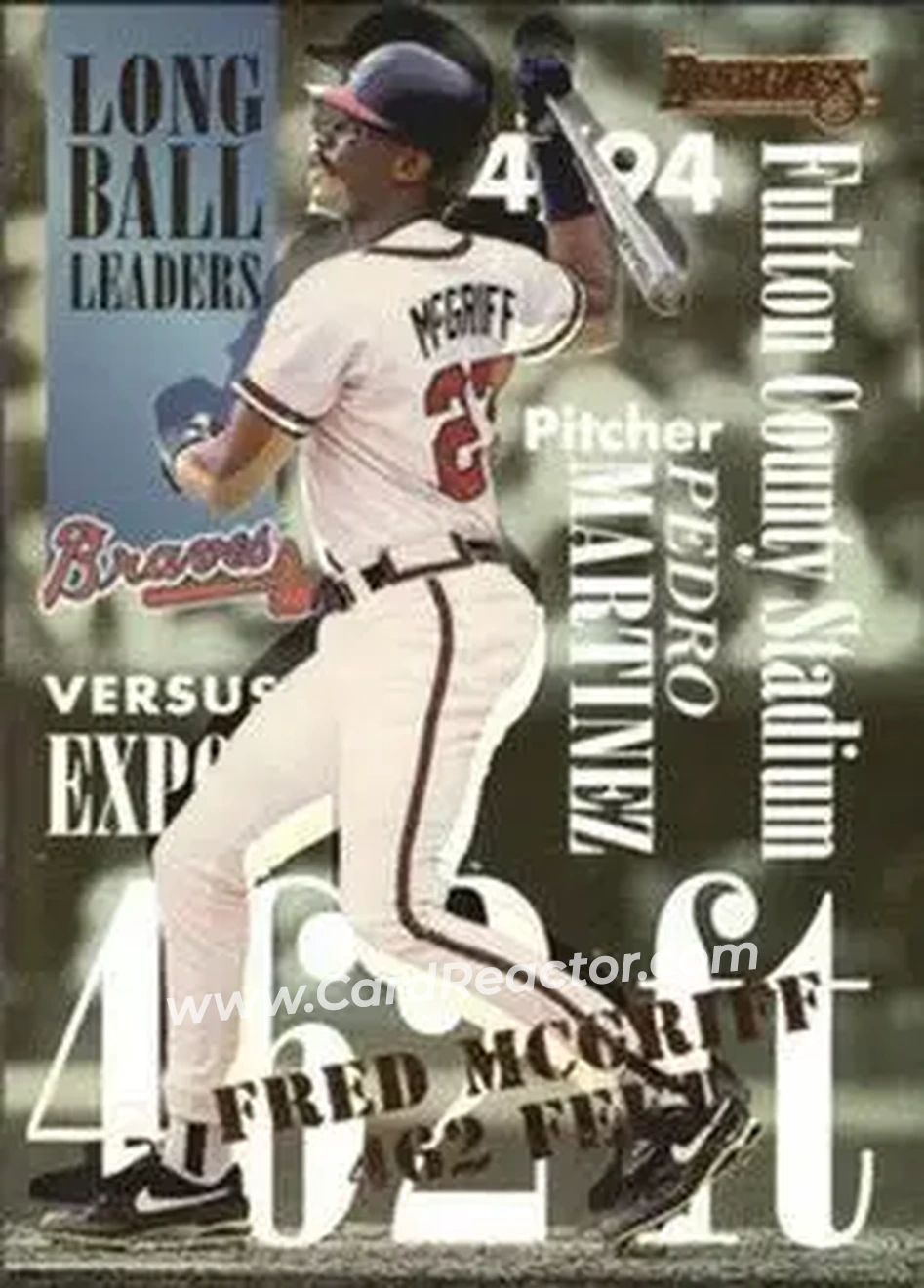 1995 Donruss - Long Ball Leaders #2 - Fred McGriff - Atlanta Braves - Front