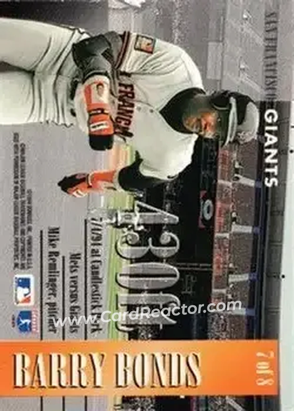1995 Donruss - Long Ball Leaders #7 - Barry Bonds - San Francisco Giants - Back