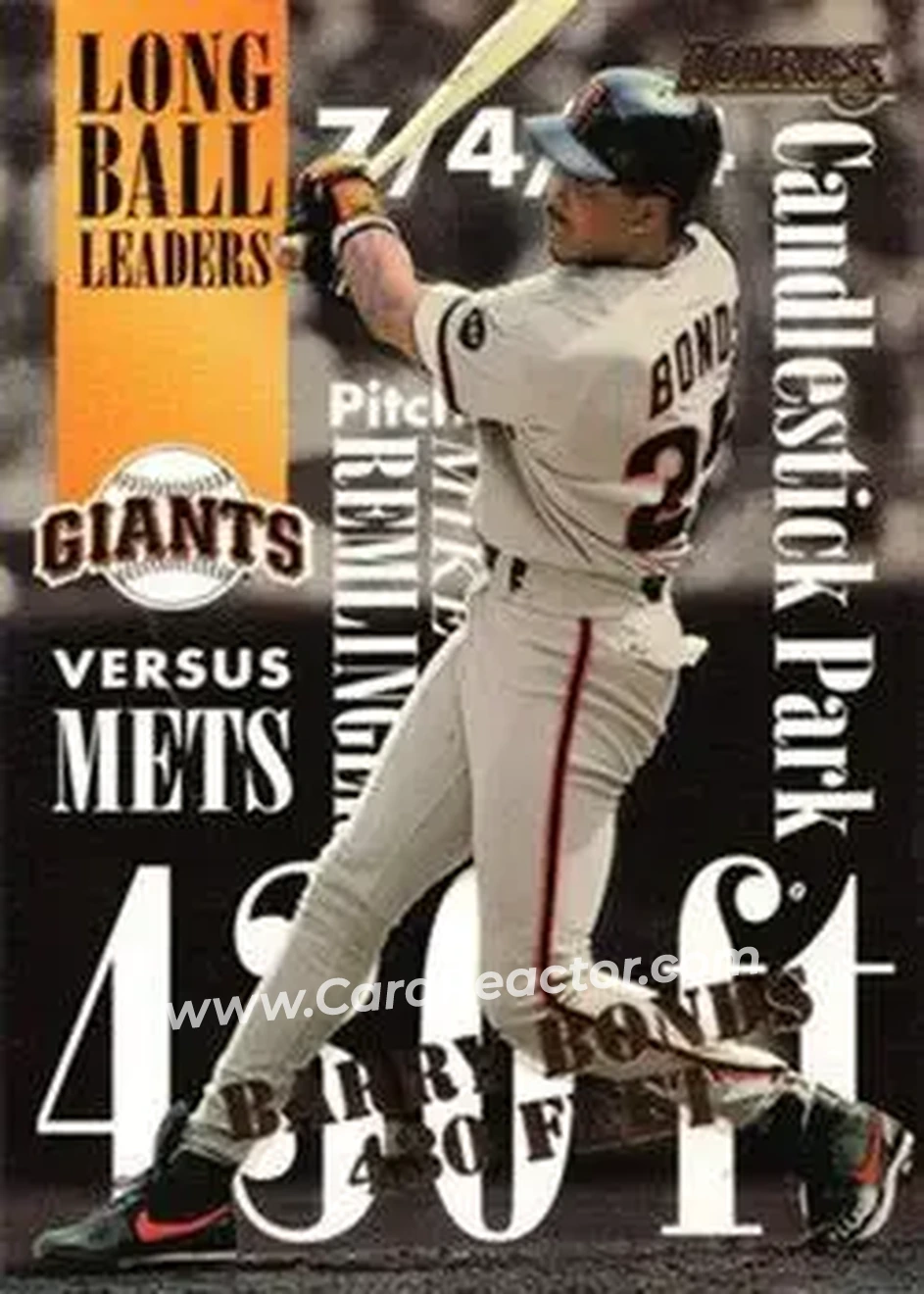 1995 Donruss - Long Ball Leaders #7 - Barry Bonds - San Francisco Giants - Front