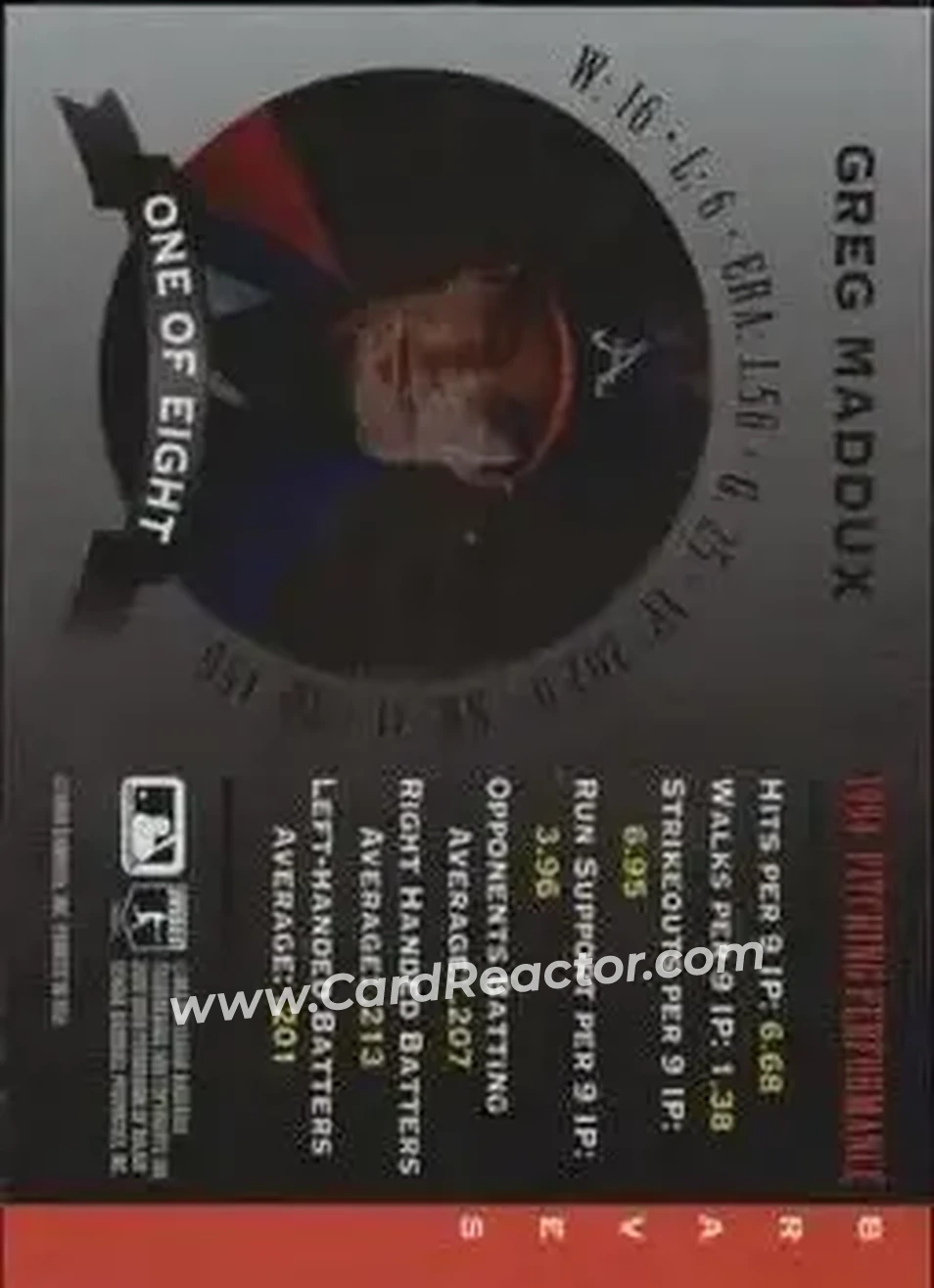 1995 Donruss - Mound Marvels #1 - Greg Maddux - Atlanta Braves - Back