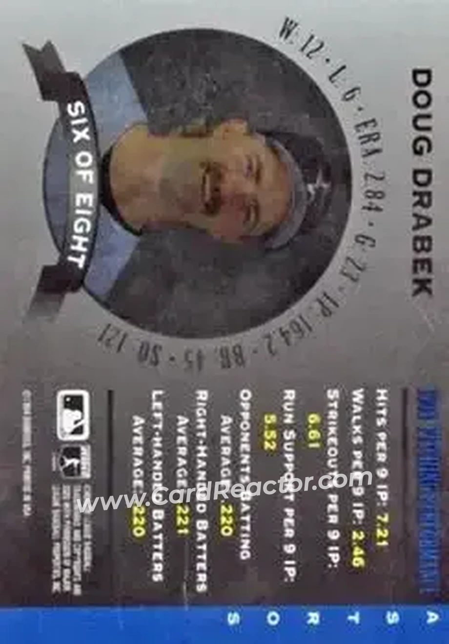 1995 Donruss - Mound Marvels #6 - Doug Drabek - Houston Astros - Back