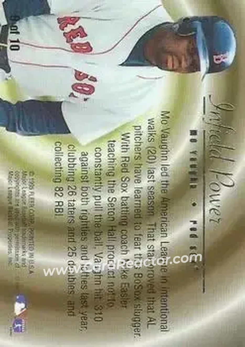 1995 Flair - Infield Power #9 - Mo Vaughn - Boston Red Sox - Back
