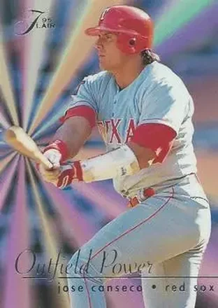 1995 Flair - Outfield Power #4 - Jose Canseco - Boston Red Sox 1995 Flair - Outfield Power #4 - Jose Canseco - Boston Red Sox