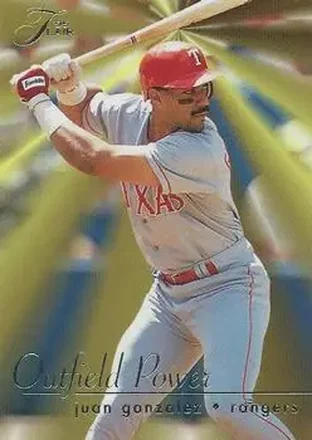 1995 Flair - Outfield Power #6 - Juan Gonzalez - Texas Rangers 1995 Flair - Outfield Power #6 - Juan Gonzalez - Texas Rangers