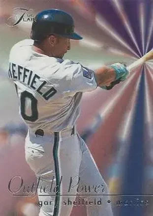 1995 Flair - Outfield Power #9 - Gary Sheffield - Florida Marlins
