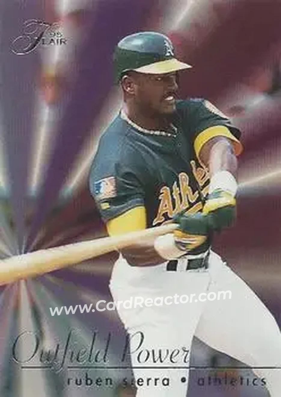 1995 Flair - Outfield Power #10 - Ruben Sierra - Oakland Athletics - Front