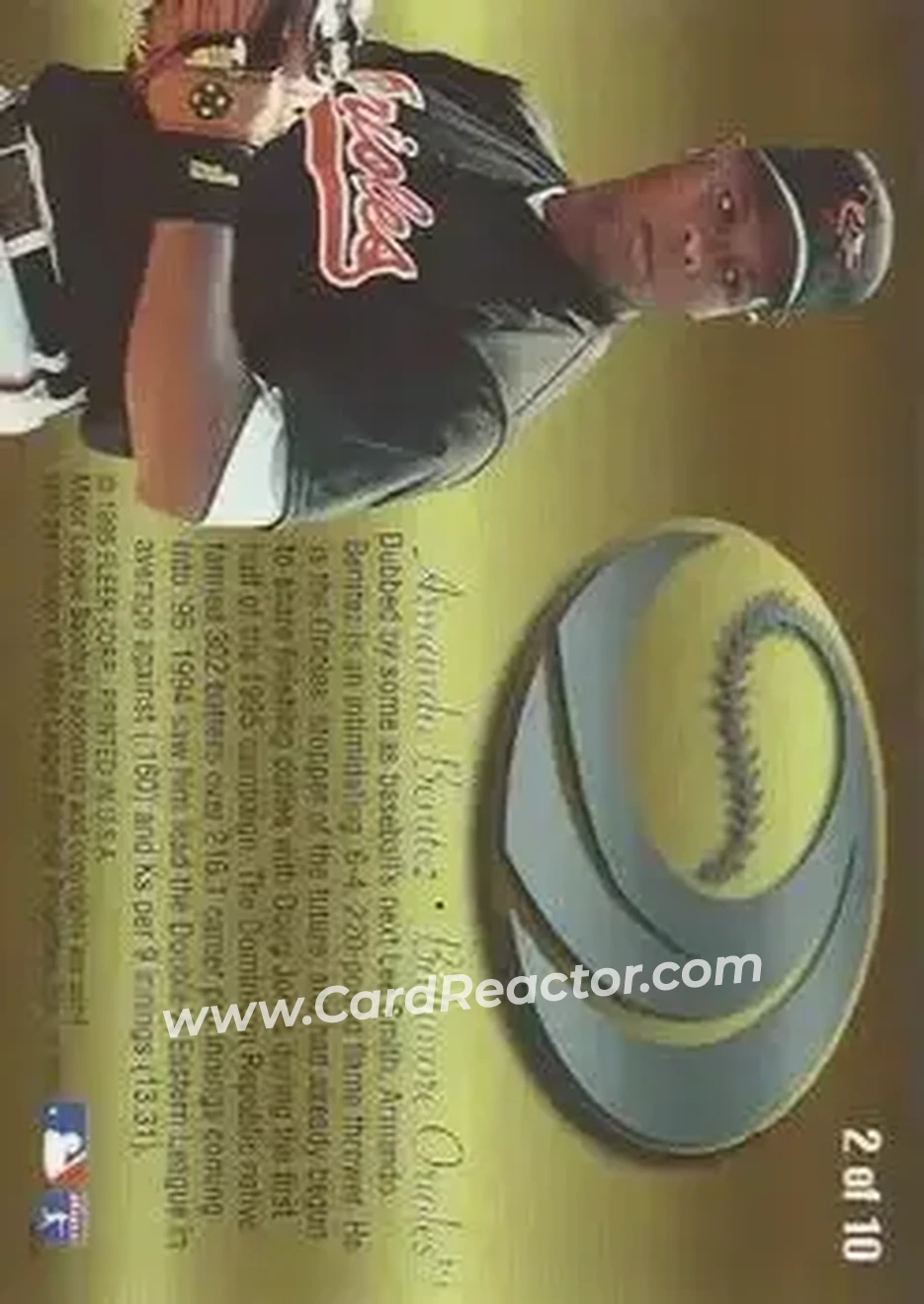 1995 Flair - Wave of the Future #2 - Armando Benitez - Baltimore Orioles - Back