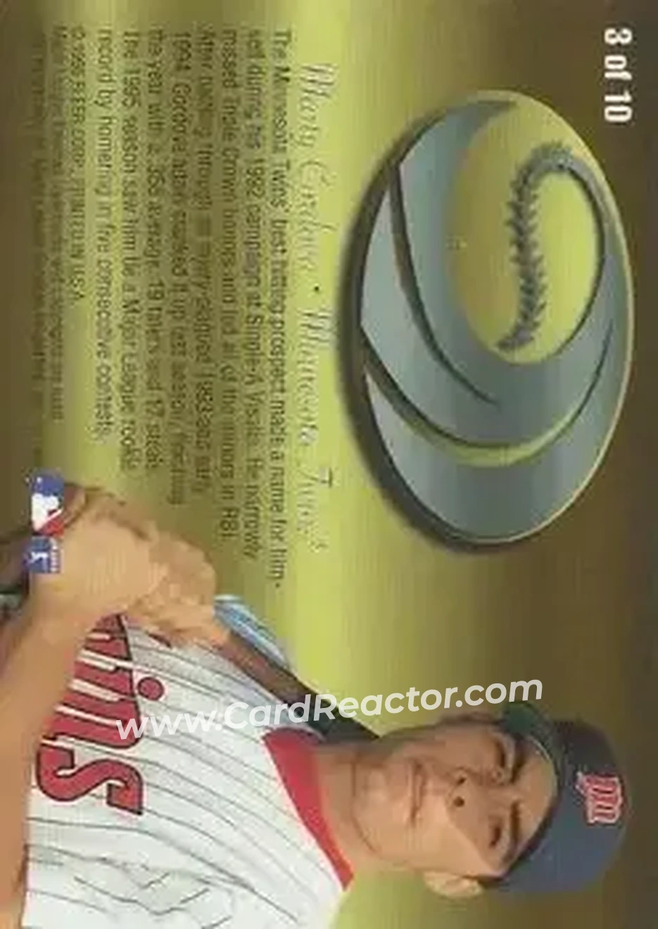 1995 Flair - Wave of the Future #3 - Marty Cordova - Minnesota Twins - Back