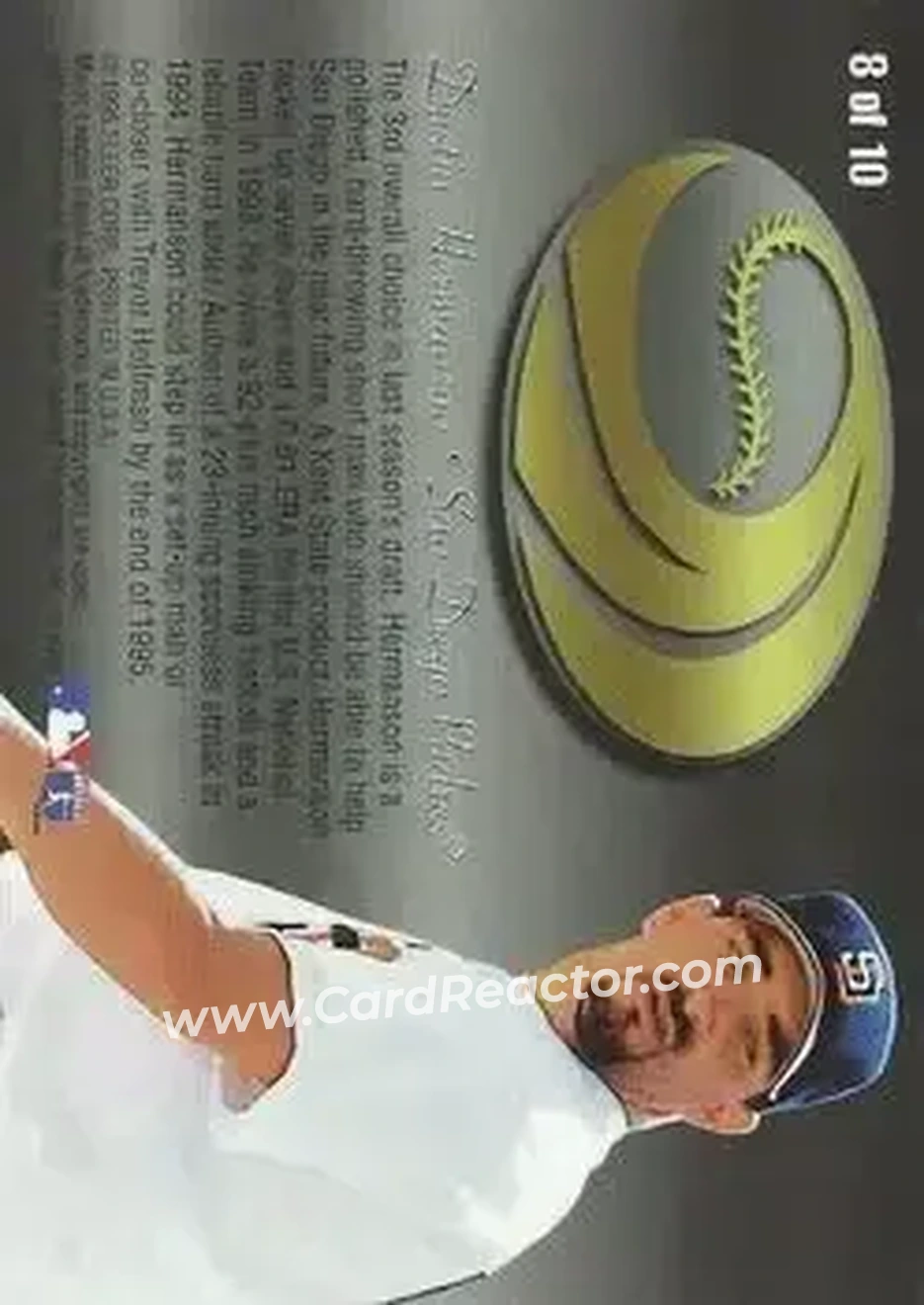 1995 Flair - Wave of the Future #8 - Dustin Hermanson - San Diego Padres - Back