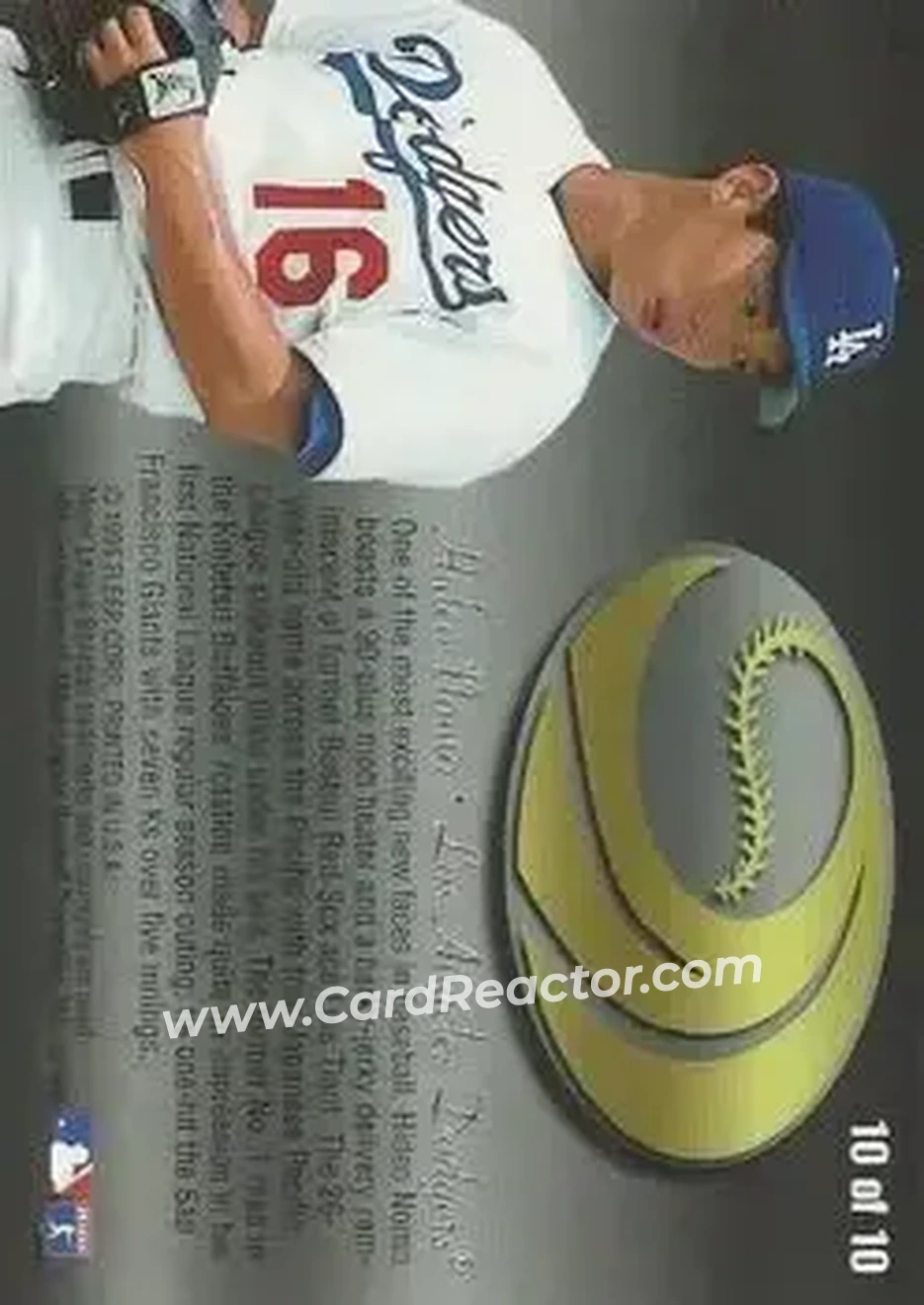 1995 Flair - Wave of the Future #10 - Hideo Nomo - Los Angeles Dodgers - Back