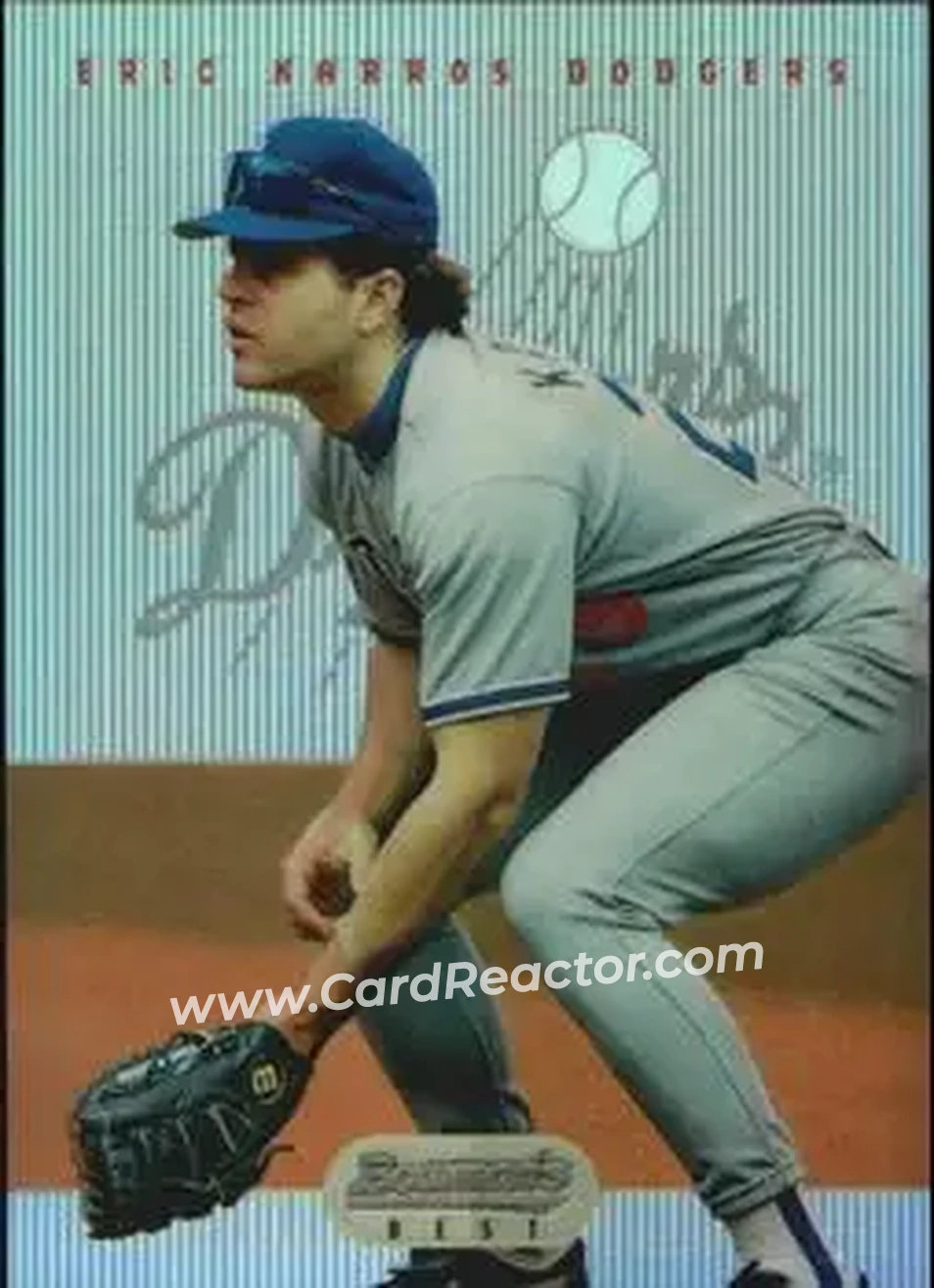 1995 Bowman's Best - Refractors #14 - Eric Karros - Los Angeles Dodgers - Front 1995 Bowman's Best - Refractors #14 - Eric Karros - Los Angeles Dodgers - Front