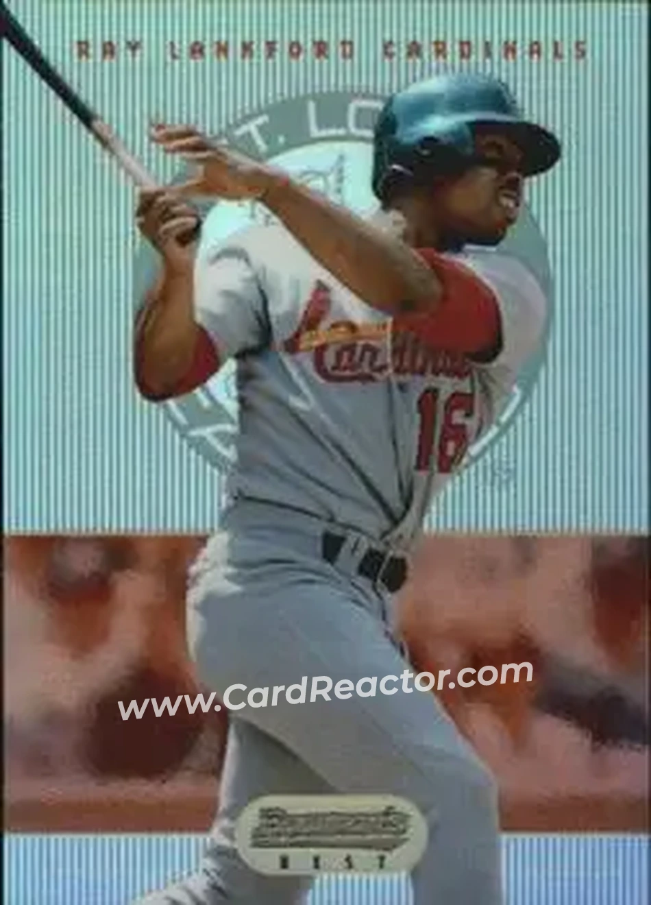 1995 Bowman's Best - Refractors #18 - Ray Lankford - St. Louis Cardinals - Front 1995 Bowman's Best - Refractors #18 - Ray Lankford - St. Louis Cardinals - Front