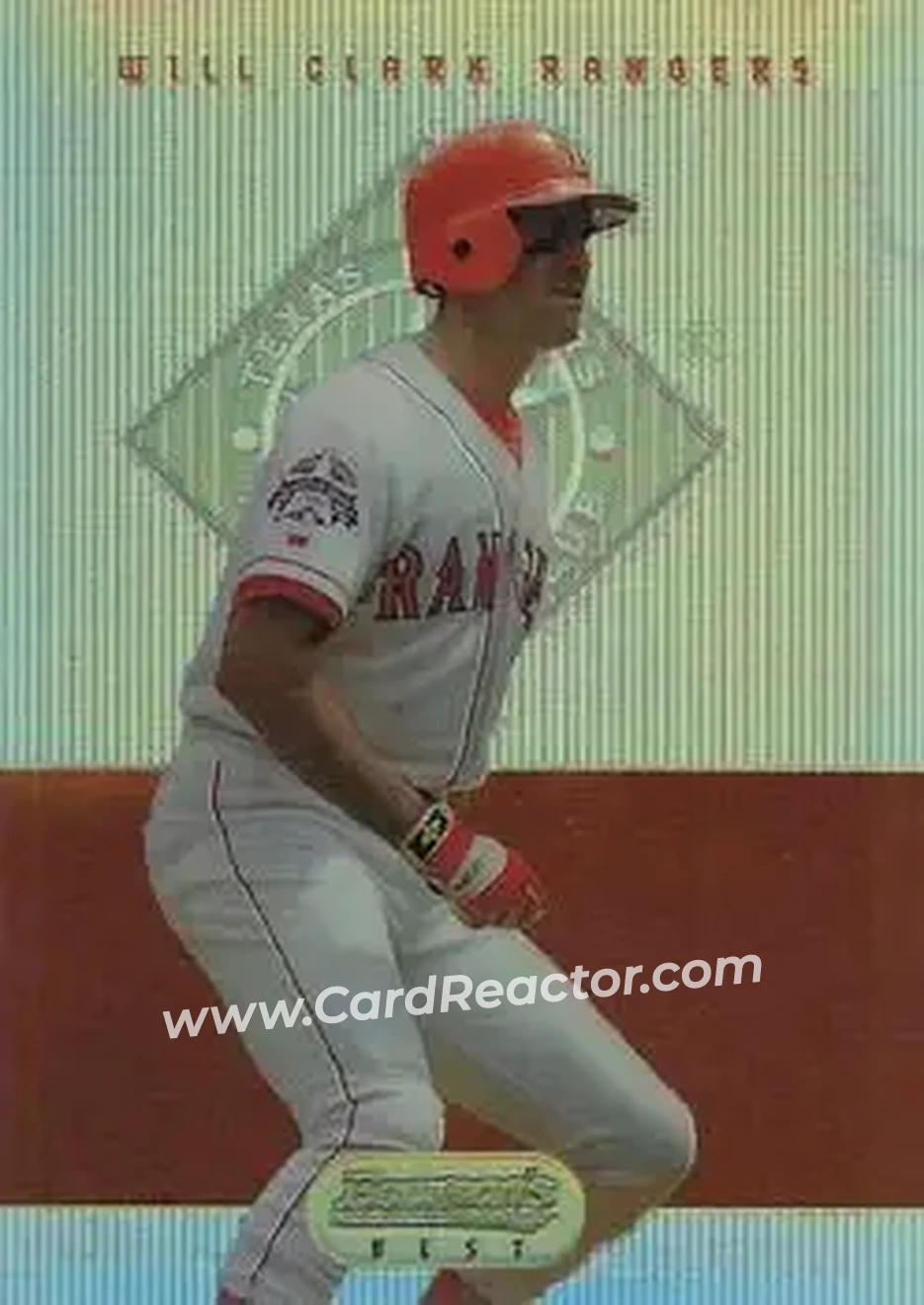 1995 Bowman's Best - Refractors #22 - Will Clark - Texas Rangers - Front 1995 Bowman's Best - Refractors #22 - Will Clark - Texas Rangers - Front