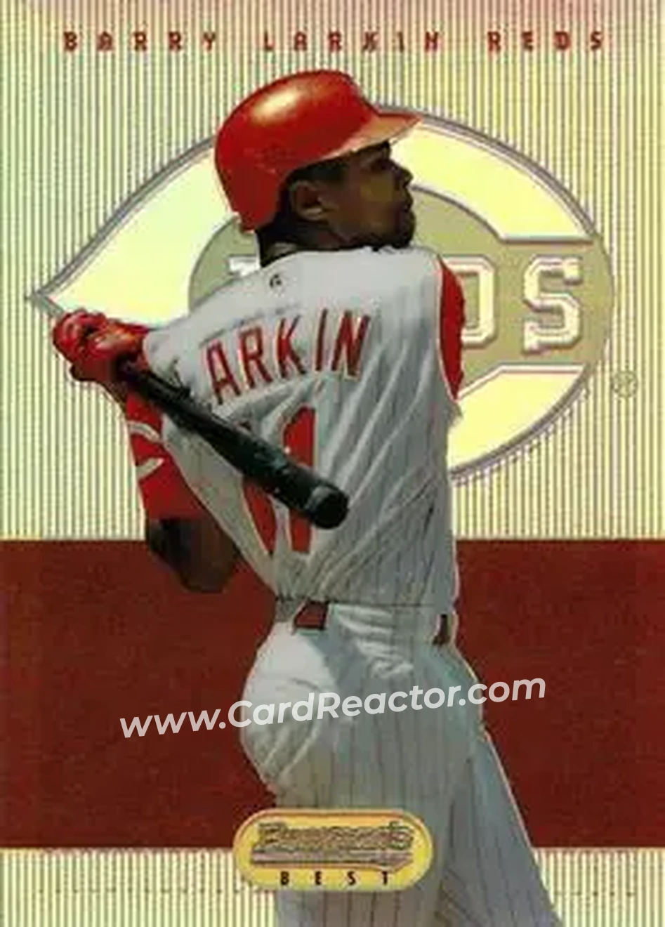 1995 Bowman's Best - Refractors #25 - Barry Larkin - Cincinnati Reds - Front 1995 Bowman's Best - Refractors #25 - Barry Larkin - Cincinnati Reds - Front