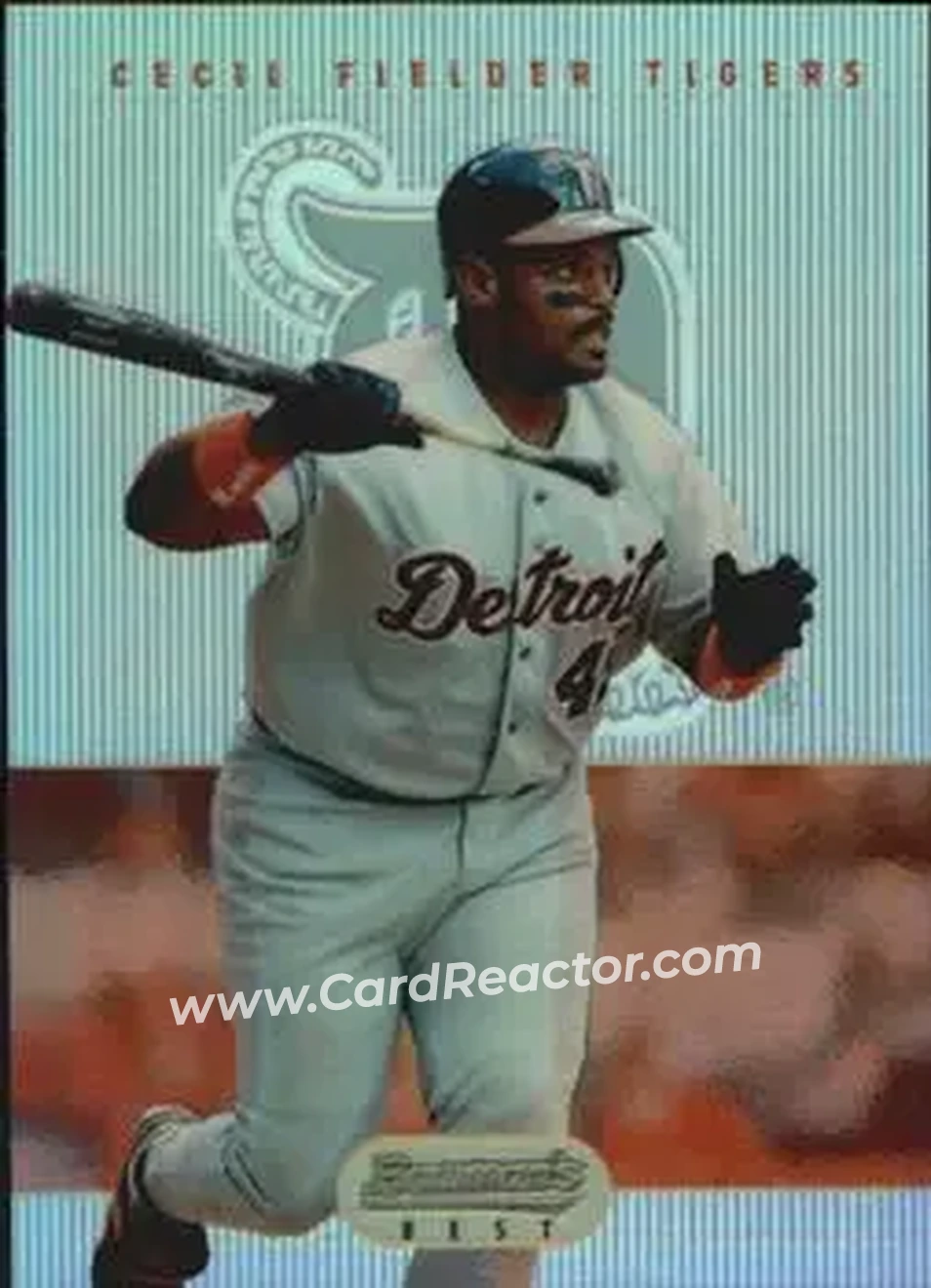 1995 Bowman's Best - Refractors #28 - Cecil Fielder - Detroit Tigers - Front 1995 Bowman's Best - Refractors #28 - Cecil Fielder - Detroit Tigers - Front