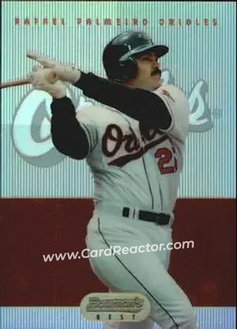 1995 Bowman's Best - Refractors #39 - Rafael Palmeiro - Baltimore Orioles - Front 1995 Bowman's Best - Refractors #39 - Rafael Palmeiro - Baltimore Orioles - Front