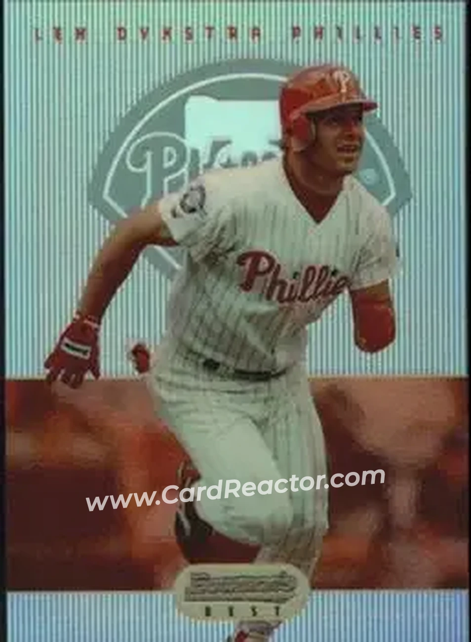 1995 Bowman's Best - Refractors #41 - Len Dykstra - Philadelphia Phillies - Front 1995 Bowman's Best - Refractors #41 - Len Dykstra - Philadelphia Phillies - Front