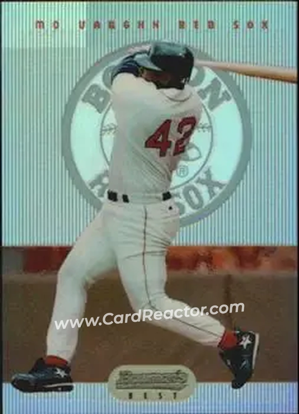 1995 Bowman's Best - Refractors #42 - Mo Vaughn - Boston Red Sox - Front 1995 Bowman's Best - Refractors #42 - Mo Vaughn - Boston Red Sox - Front