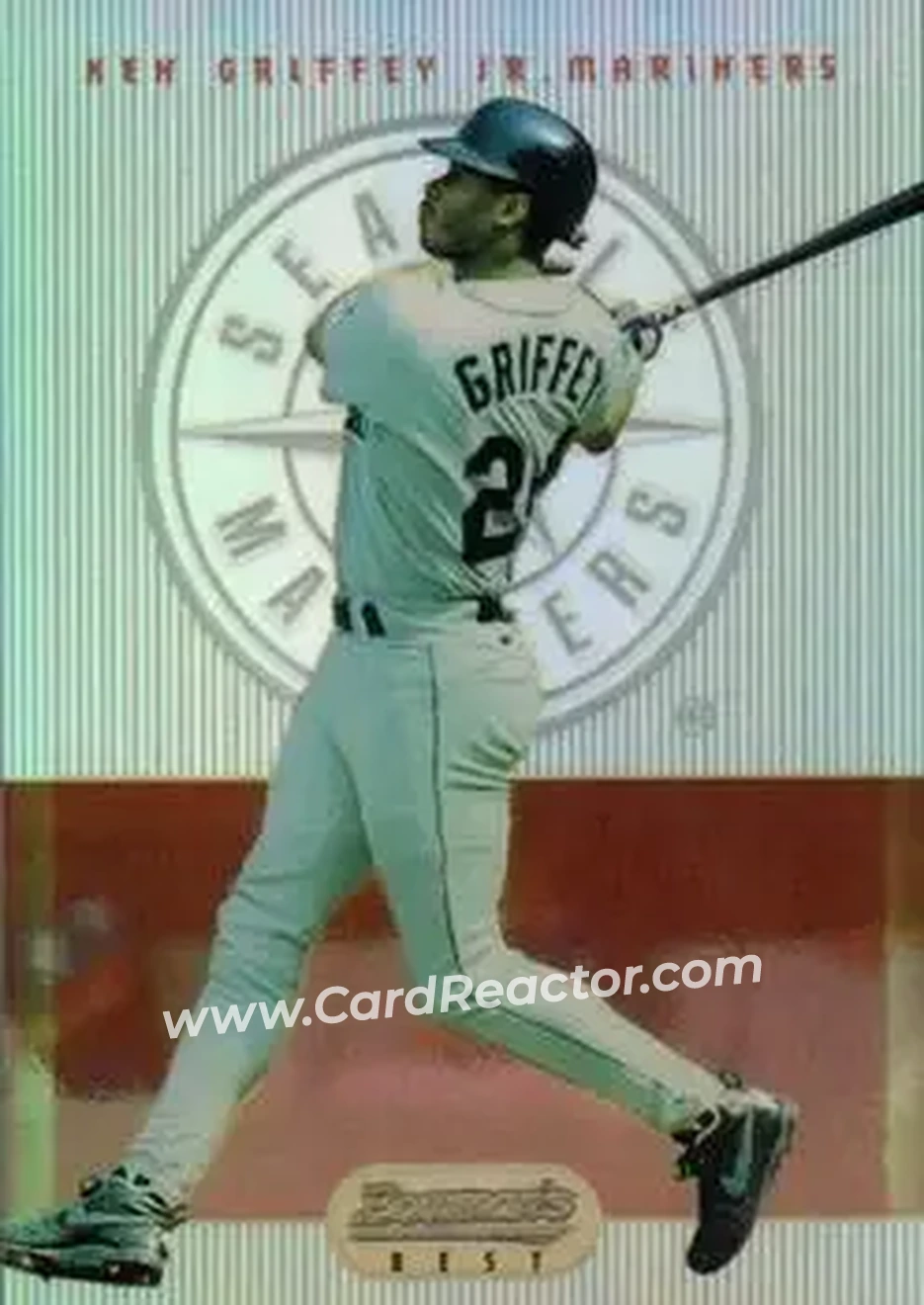 1995 Bowman's Best - Refractors #49 - Ken Griffey Jr. - Seattle Mariners - Front 1995 Bowman's Best - Refractors #49 - Ken Griffey Jr. - Seattle Mariners - Front