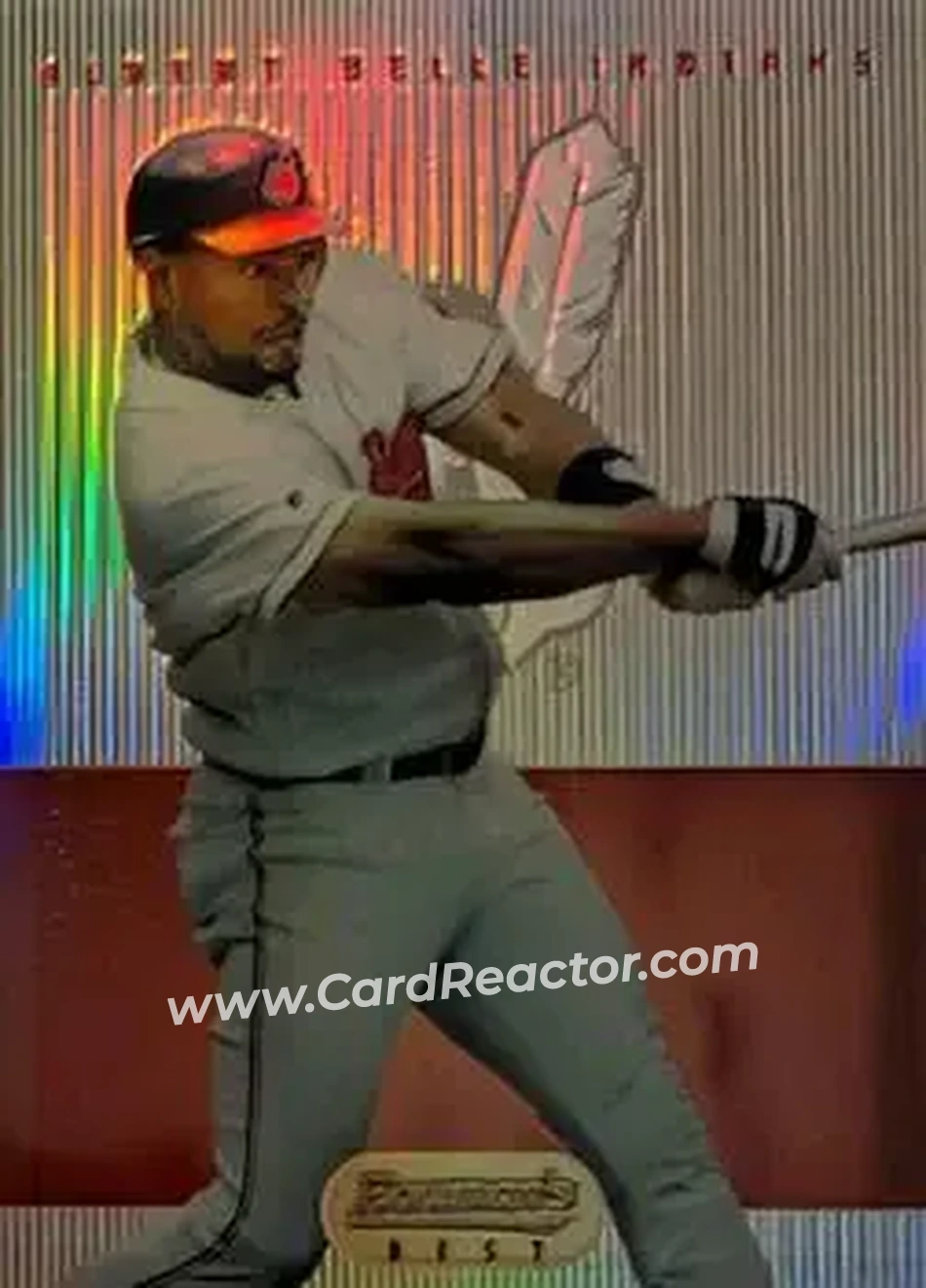 1995 Bowman's Best - Refractors #50 - Albert Belle - Cleveland Indians - Front 1995 Bowman's Best - Refractors #50 - Albert Belle - Cleveland Indians - Front