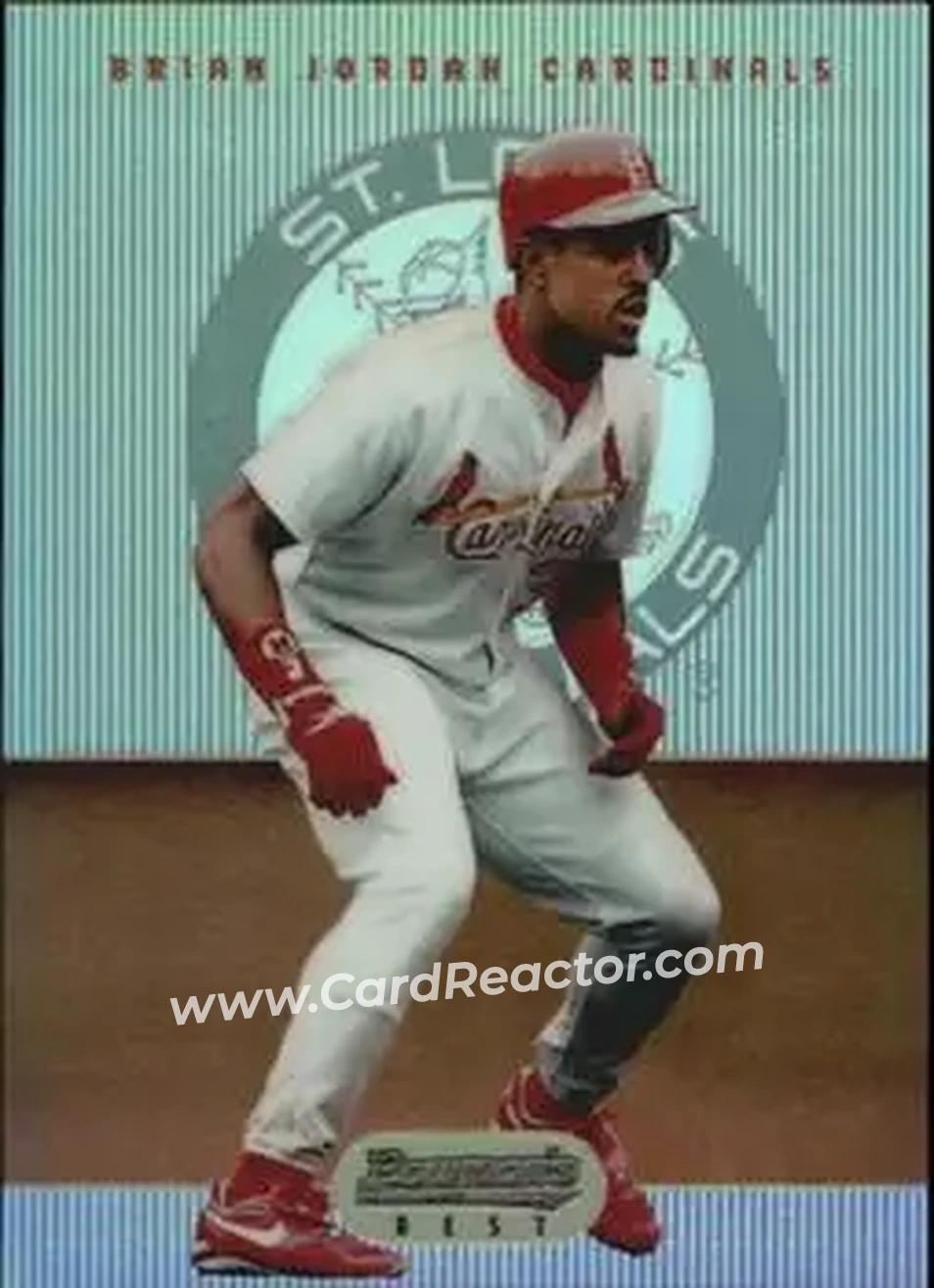 1995 Bowman's Best - Refractors #54 - Brian Jordan - St. Louis Cardinals - Front 1995 Bowman's Best - Refractors #54 - Brian Jordan - St. Louis Cardinals - Front