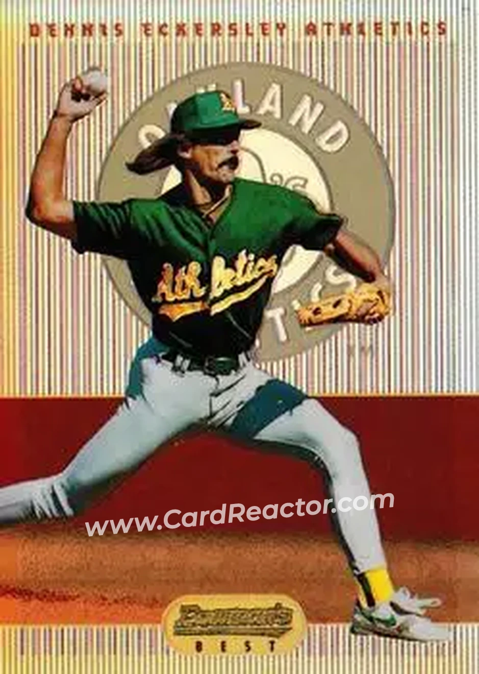 1995 Bowman's Best - Refractors #58 - Dennis Eckersley - Oakland Athletics - Front 1995 Bowman's Best - Refractors #58 - Dennis Eckersley - Oakland Athletics - Front