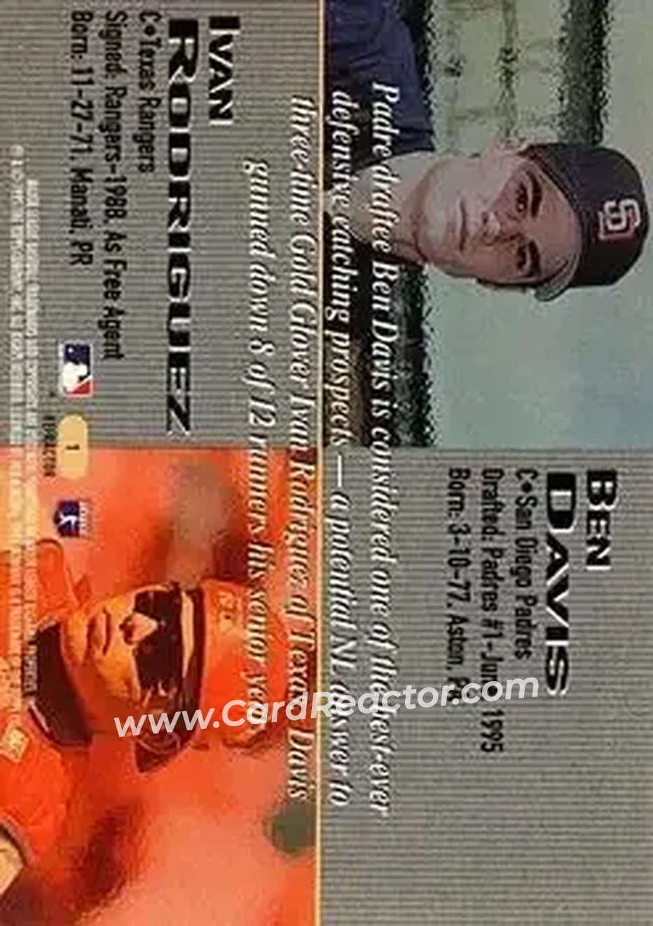 1995 Bowman's Best - Refractors #1 - Card #1 - Back 1995 Bowman's Best - Refractors #1 - Card #1 - Back