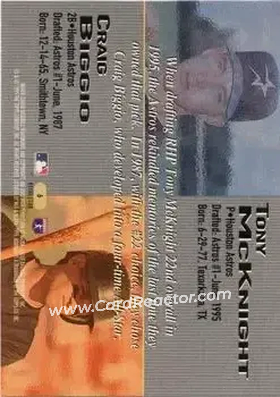 1995 Bowman's Best - Refractors #6 - Card #6 - Houston Astros - Back 1995 Bowman's Best - Refractors #6 - Card #6 - Houston Astros - Back