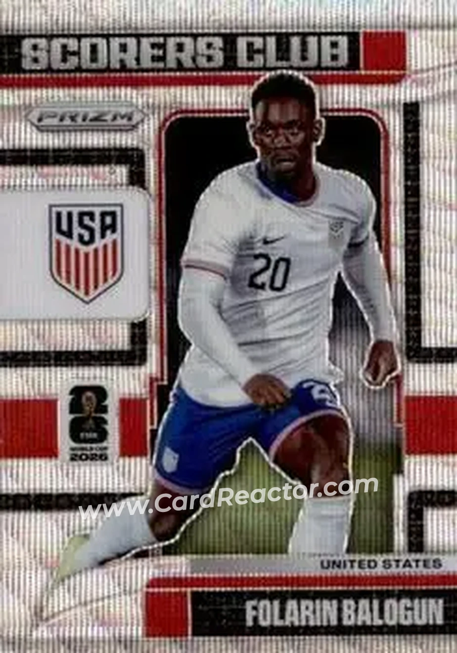2026 Panini Prizm FIFA World Cup - Scorers Club Wave Prizms #4 - Folarin Balogun - USA - Front