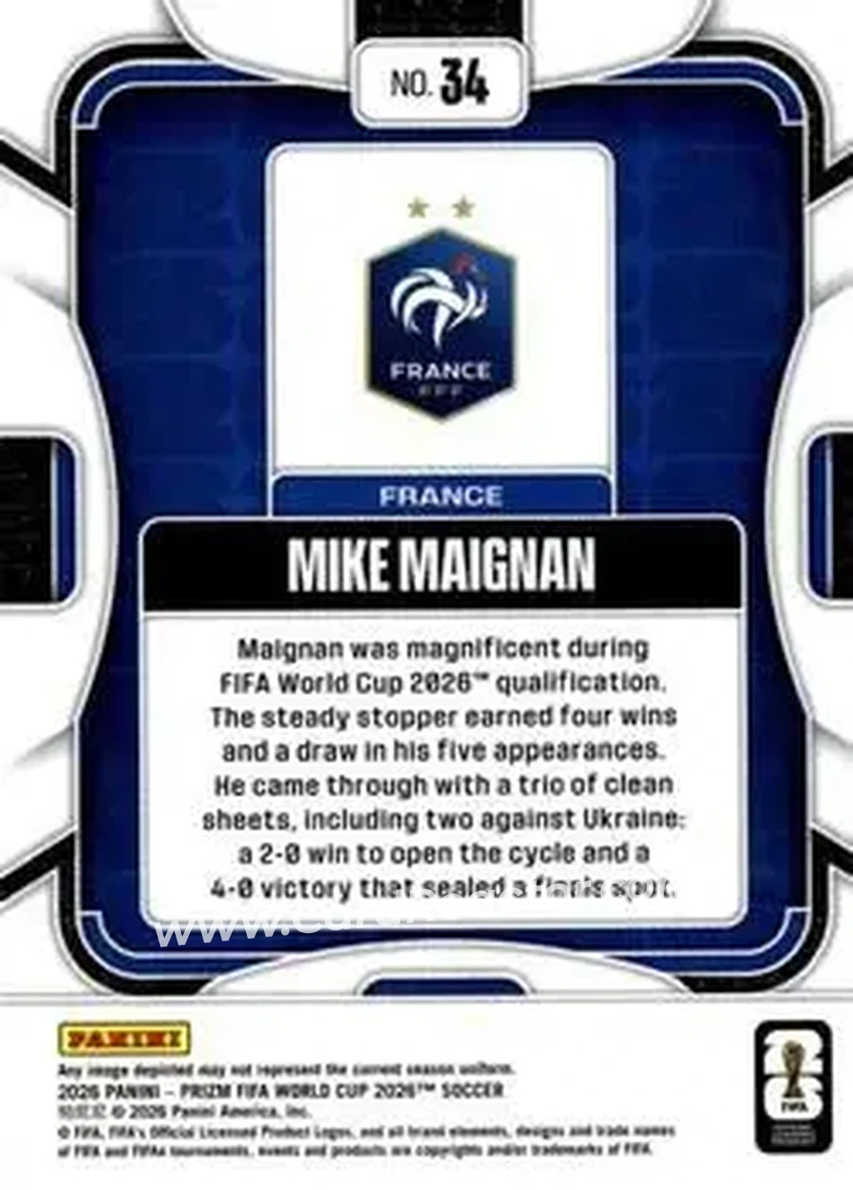 2026 Panini Prizm FIFA World Cup #34 - Mike Maignan - France - Back