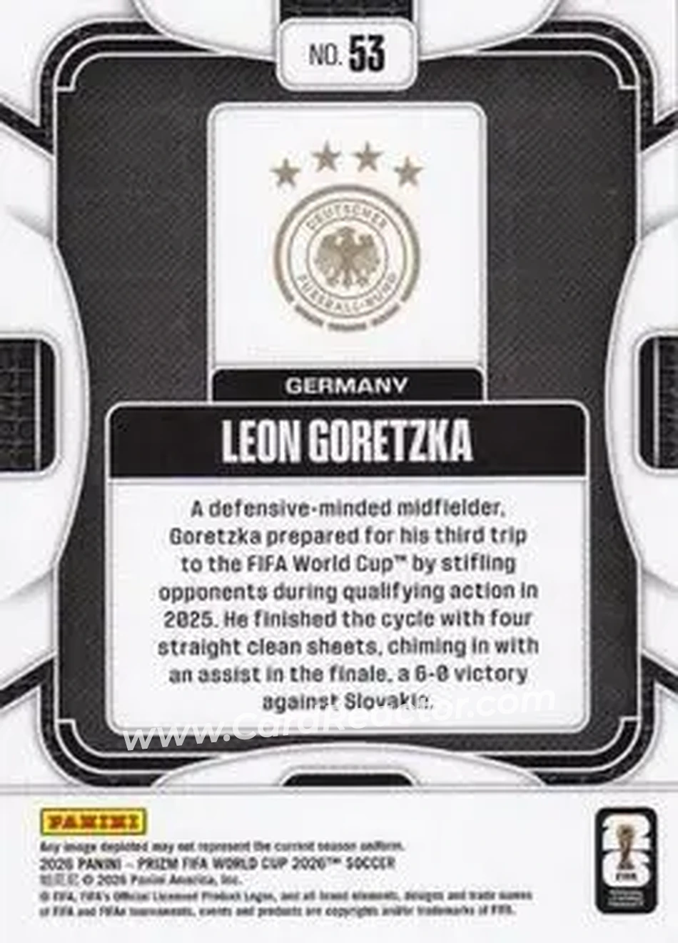 2026 Panini Prizm FIFA World Cup #53 - Leon Goretzka - Germany - Back