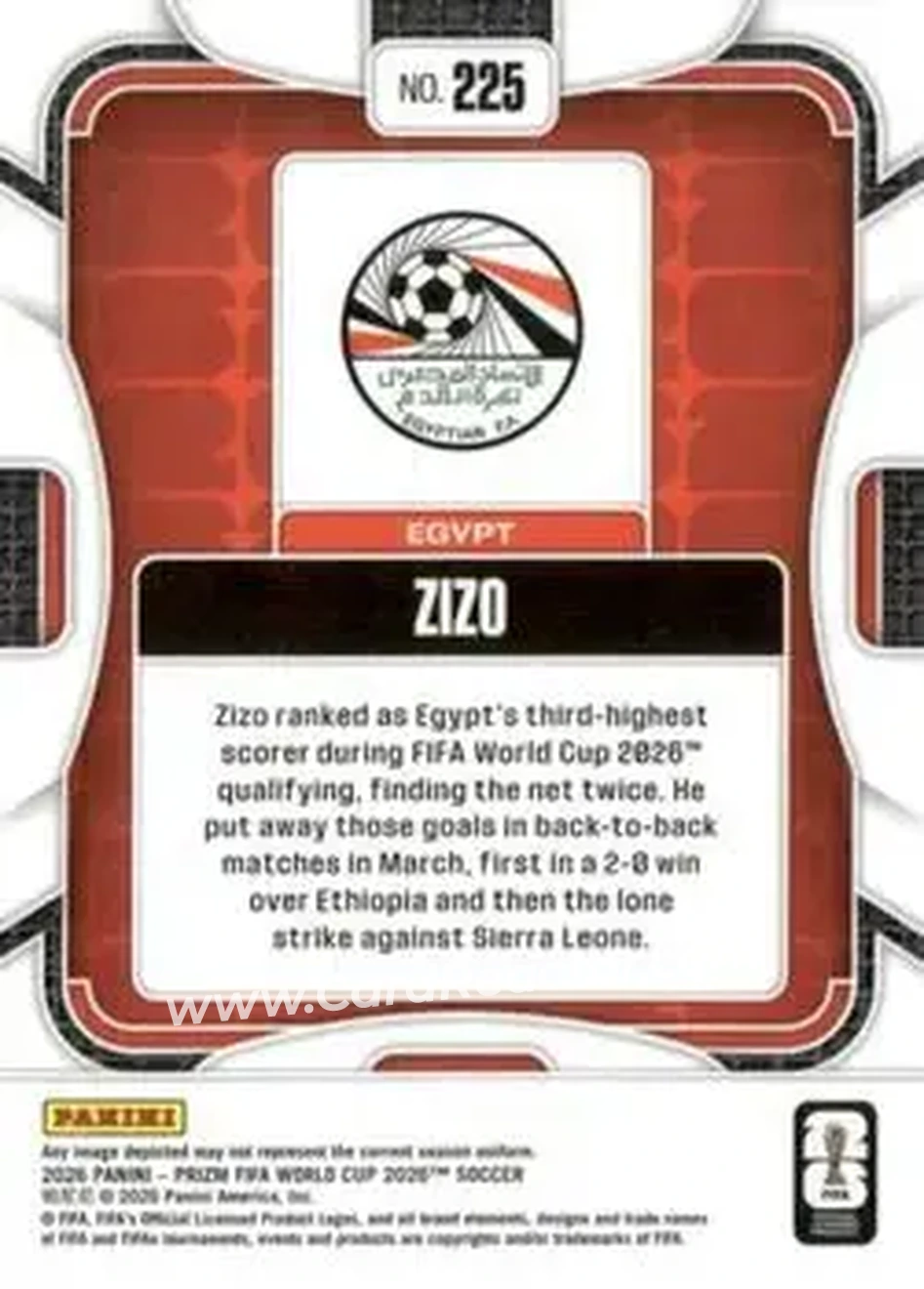 2026 Panini Prizm FIFA World Cup #225 - Zizo - Egypt - Back